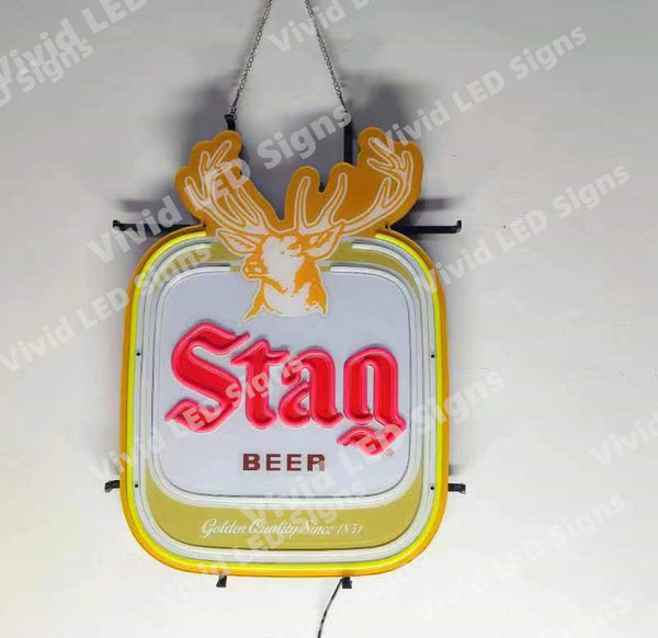 Stag Beer Golden Quality LED Neon Sign Light Lamp