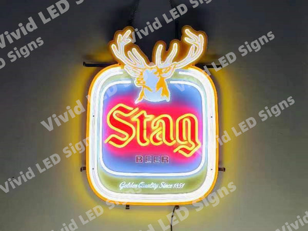 Stag Beer Golden Quality LED Neon Sign Light Lamp