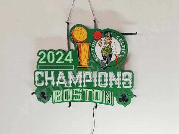 Boston Celtics 2024 Champions LED Neon Sign Light Lamp