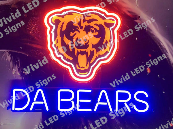 Chicago Bears Team Logo Board Da Bears LED Neon Sign Light Lamp