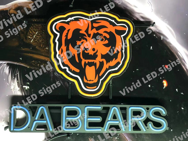 Chicago Bears Team Logo Board Da Bears LED Neon Sign Light Lamp