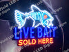 Live Bait Sold Here Fish LED Neon Sign Light Lamp