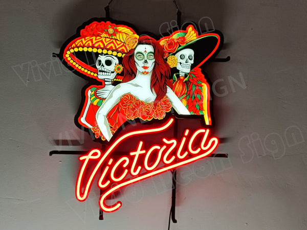 Cerveza Victoria Beer LED Neon Sign Light Lamp With Dimmer
