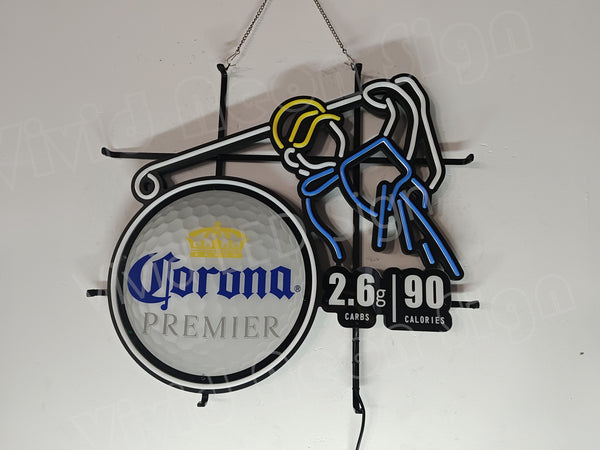 Golf Player Corona Beer LED Neon Sign Light Lamp With Dimmer