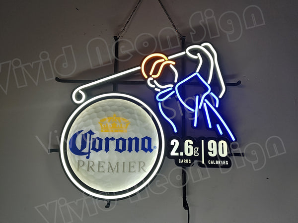 Golf Player Corona Beer LED Neon Sign Light Lamp With Dimmer