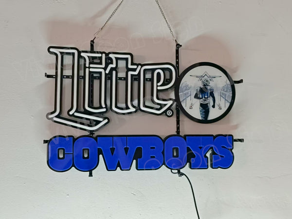 Dallas Cowboys Lager Beer LED Neon Sign Light Lamp With Dimmer