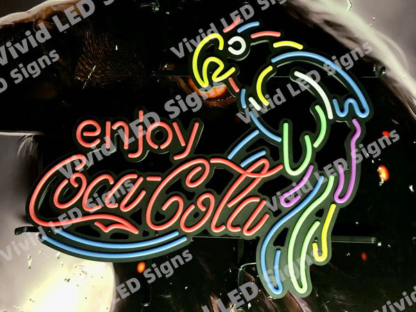 Enjoy Coca Cola Coke Parrot LED Neon Sign Light Lamp