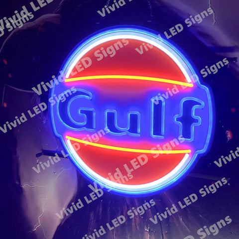 Gulf Gasoline LED Neon Sign Light Lamp