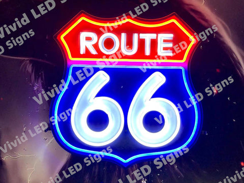 Historic Route 66 Mother Road LED Neon Sign Light Lamp