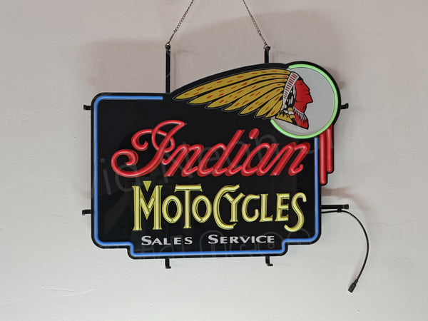 Indian Motorcycle Logo LED Neon Sign Light Lamp With Dimmer