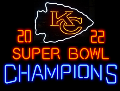 Kansas City Chiefs LVII 57 Champions Neon Light Sign Lamp