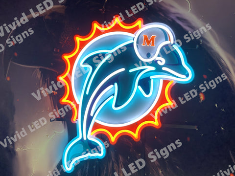 Miami Dolphins LED Neon Sign Light Lamp