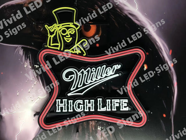 Miller High Life and Mr. Peanut Beer  LED Neon Sign Light Lamp