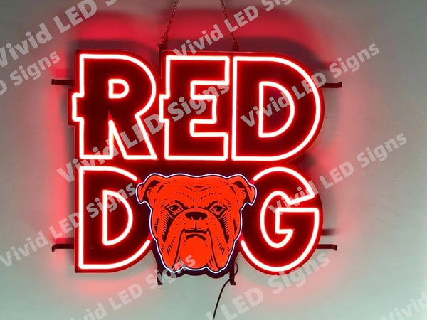 Red Dog Beer LED Neon Sign Light Lamp