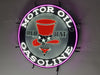 Red Hat Gasoline Oli Gas LED Neon Sign Light Lamp With Dimmer