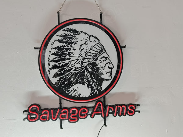 Savage Arms Logo LED Neon Sign Light Lamp With Dimmer