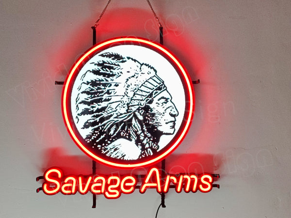Savage Arms Logo LED Neon Sign Light Lamp With Dimmer
