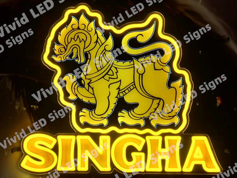 Singha Beer Lion LED Neon Sign Light Lamp