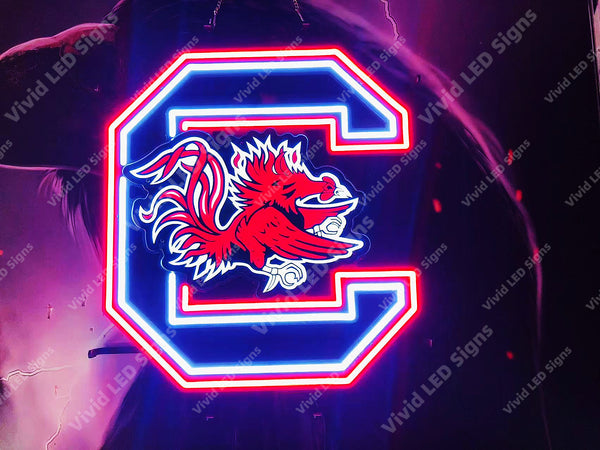 South Carolina Gamecocks LED Neon Sign Light Lamp WIth Dimmer
