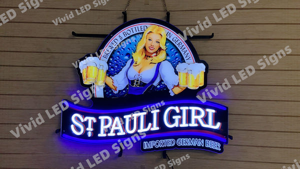 St. Pauli Girl Beer LED Neon Sign Light Lamp