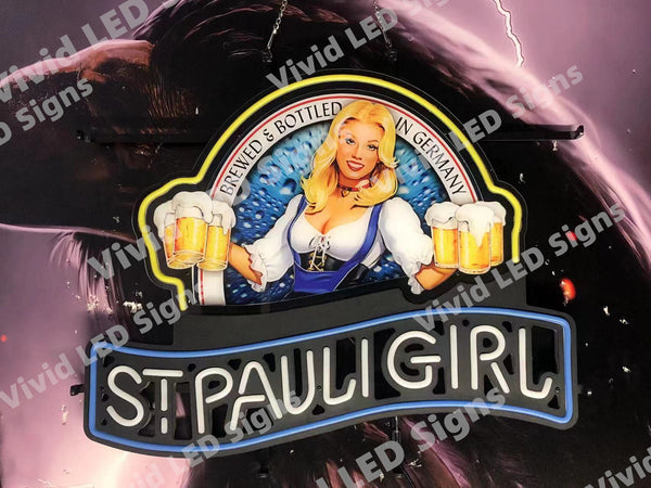 St Pauli Girl Beer LED Neon Sign Light Lamp