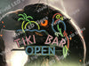 Tiki Bar Open Island Parrot LED Neon Sign Light Lamp