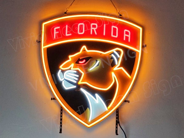 Florida Panthers Ice Hockey LED Neon Sign Light Lamp With Dimmer