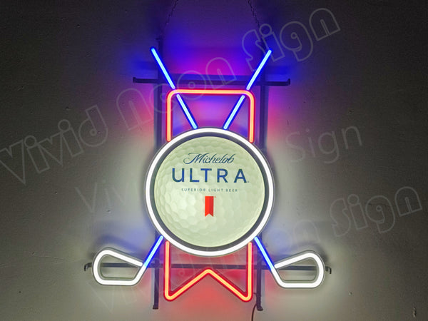Michelob Ultra Beer Golf Ball LED Neon Sign Light Lamp