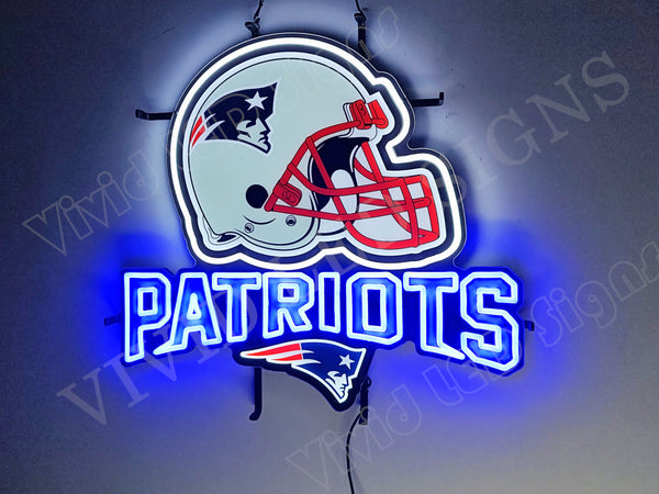 New England Patriots Helmet LED Neon Sign Light Lamp