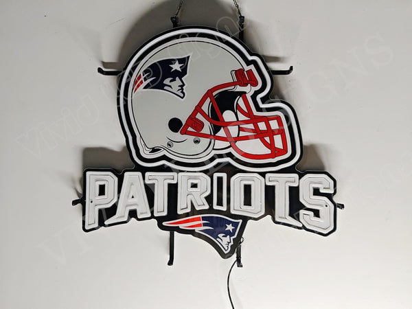 New England Patriots Helmet LED Neon Sign Light Lamp