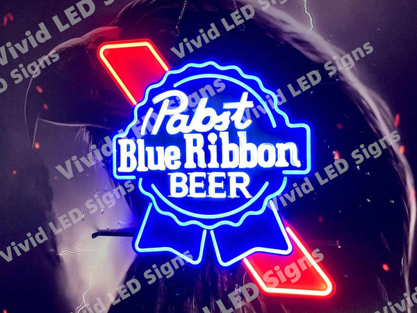 Blue Ribbon Led Pabst Blue Ribbon Beer LED Neon Sign Light Lamp – neonsign.us