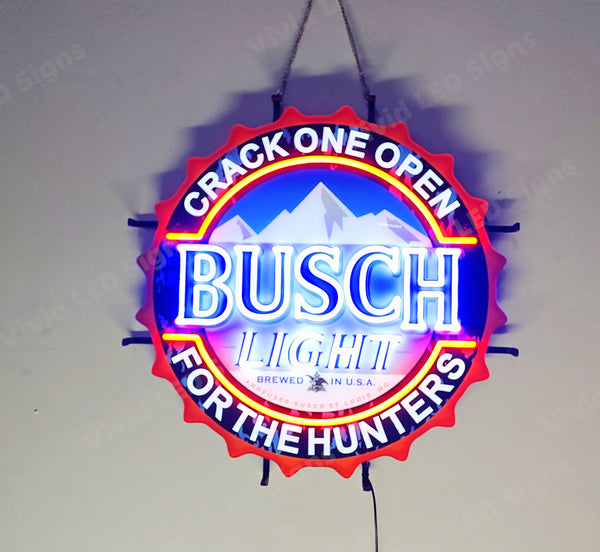 Busch Light Brewed Crack One Open For The Hunters LED Neon Sign Light Lamp