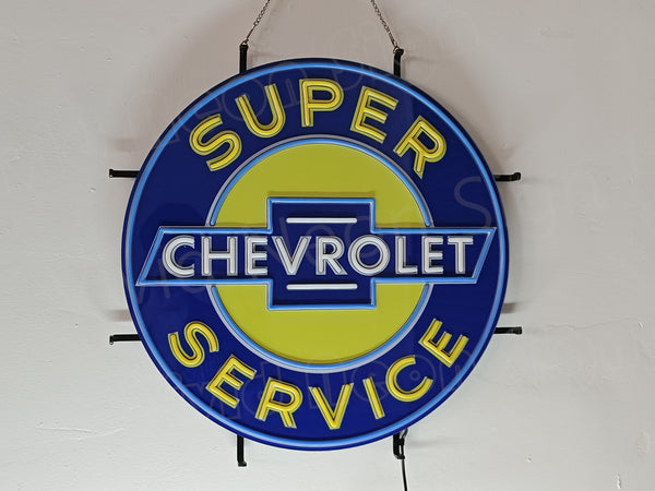 Chevrolet Super Service LED Neon Sign Light Lamp With Dimmer