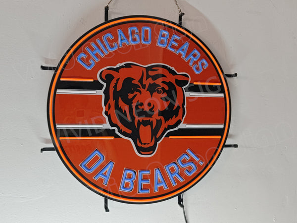 Chicago Bears Da Bears LED Neon Sign Light Lamp With Dimmer