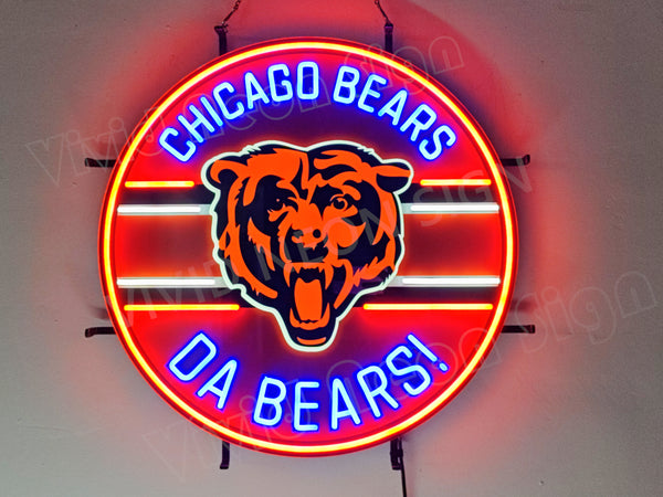 Chicago Bears Da Bears LED Neon Sign Light Lamp With Dimmer