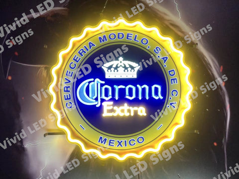 Corona Extra Mexico Bottle Cap LED Neon Sign Light Lamp