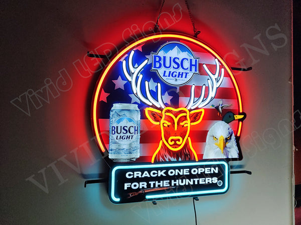 Crack One Open For The Hunters Busch Light LED Neon Sign Light Lamp ...