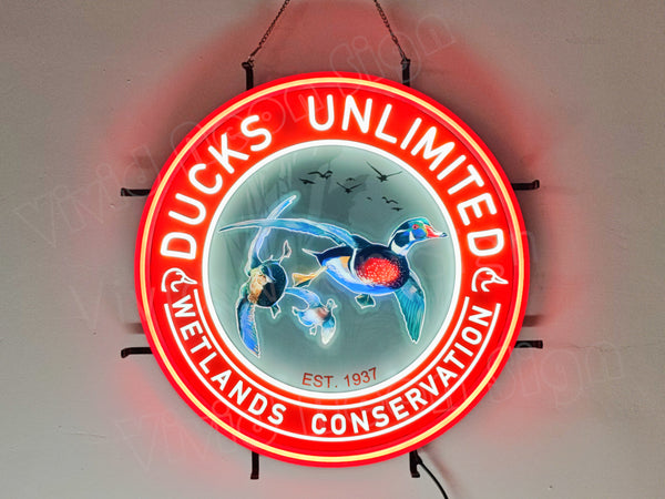Ducks Unlimted Wetlands Conservation LED Neon Sign Light Lamp With Dimmer