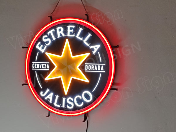 Estrella Sign Estrella Jalisco Cerveza Beer LED Neon Sign Light Lamp With Dimmer ...