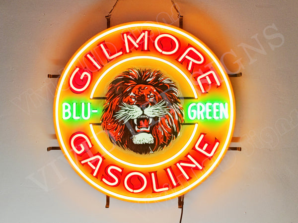 Gilmore Gasoline Blu Green LED Neon Sign Light Lamp With Dimmer