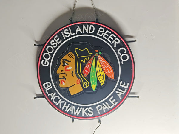 Goose Island Beer Co. Blackhawks Pale LED Neon Sign Light Lamp