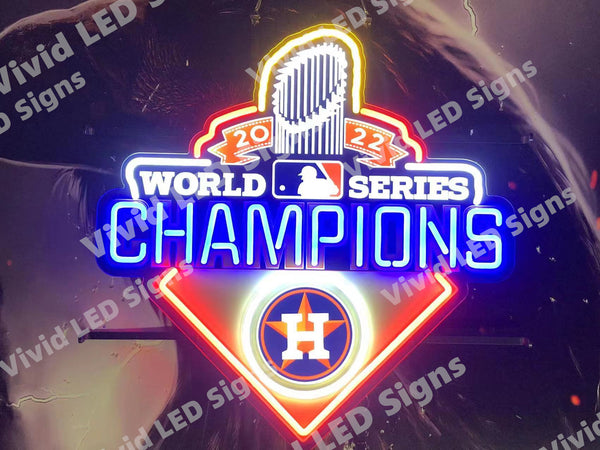 Houston Astros Team 2022 World Series Champions LED Neon Sign Light Lamp