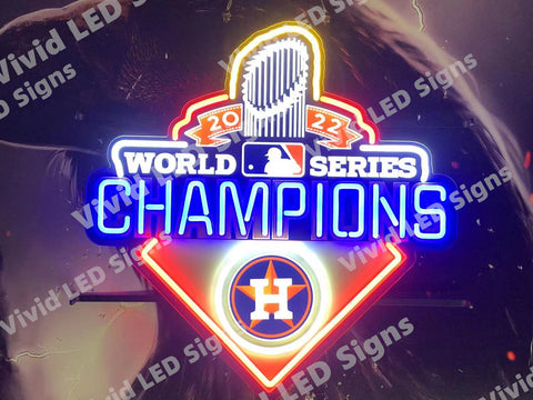 Houston Astros Team 2022 World Series Champions LED Neon Sign Light Lamp