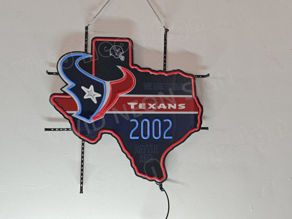Houston Texans Helmet Texas LED Neon Sign Light Lamp With Dimmer