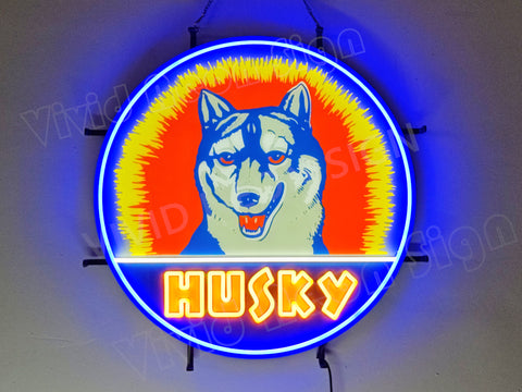 Husky Gasoline Fuel Gas LED Neon Sign Light Lamp With Dimmer