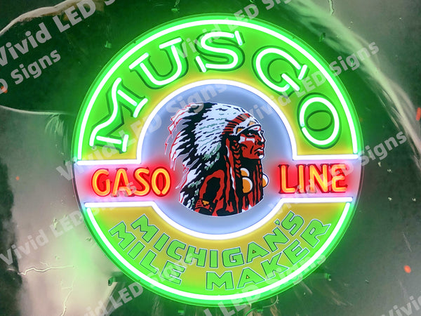 Musgo Indian Gasoline LED Neon Sign Light Lamp