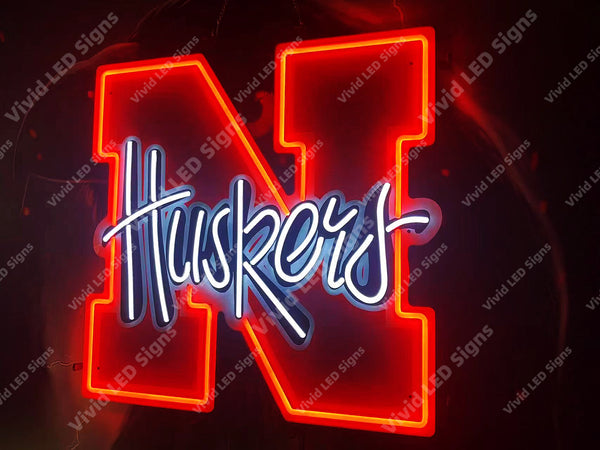Nebraska Led Sign Nebraska Cornhuskers LED Neon Sign Light Lamp WIth Dimmer – neonsign.us