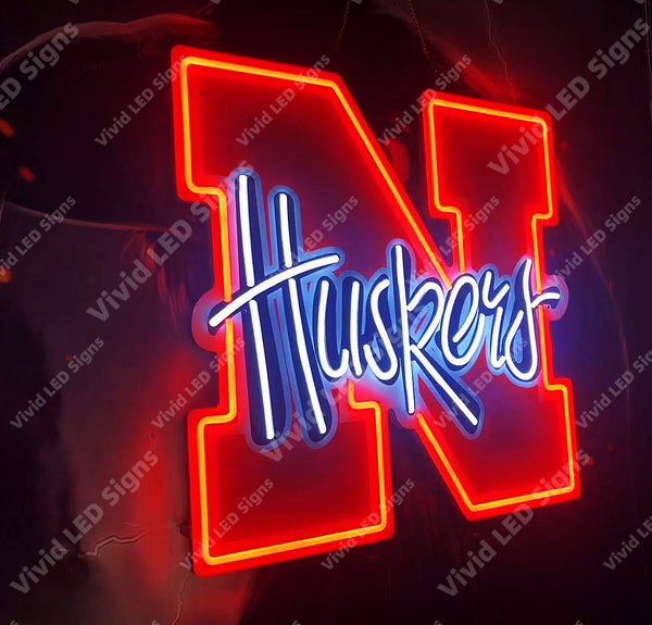 Nebraska Led Sign Nebraska Cornhuskers LED Neon Sign Light Lamp WIth Dimmer – neonsign.us