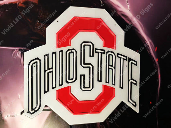 Ohio State Buckeyes LED Neon Sign Light Lamp WIth Dimmer