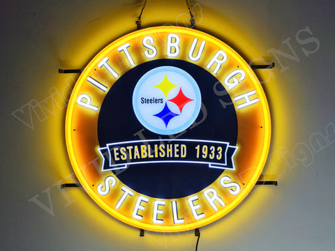 Pittsburgh Steelers Since 1933 LED Neon Sign Light Lamp